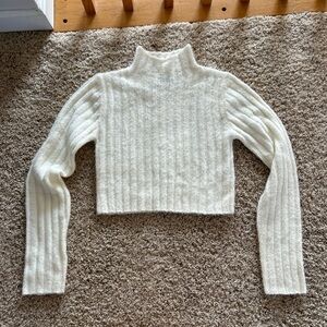 White/ cream mock turtle neck sweater